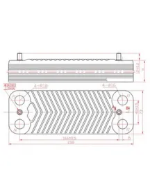 Теплообменник пластинчатый ГВП (14 пластин) для газового котла Protherm Тигр 24 KTV12, 24 KOV12 0020025294