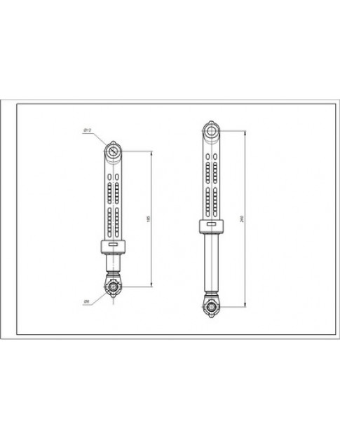Амортизатор бака для стиральной машины Gorenje 111818 Suspa 120N L=185-240мм D отверстий=8/12мм
