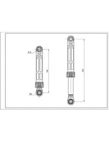 Амортизатор бака для пральної машини Gorenje AKS 111818 120N L=185-240mm D отвору=8/12mm
