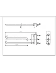 Тен для пральної машини Electrolux 1321807107 TPO 230-SB-1950 Kawai L=230mm 1950W Тен для пральної машини Electrolux 1321807107 TPO 230-SB-1950 Kawai L=230mm 1950W