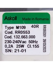 Помпа (насос) для стиральной машины AEG 1326630009 RR0553 Askoll 25 Вт M109 (контакты раздельные …