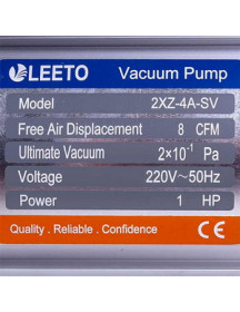 Вакуумный насос с манометром LEETO 2XZ-4А-SV (2 ступени 226 л/мин) Вакуумный насос с манометром LEETO 2XZ-4А-SV (2 ступени 226 л/мин)