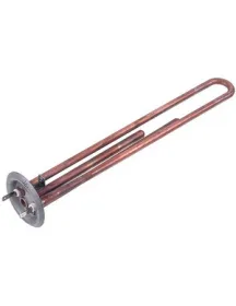 Тен для бойлера 34013320000 Kawai 1300W (мідь) L=310mm фланець 64mm, 2 трубки (під анод M4)