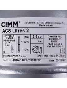 Розширювальний бак Cimm 2 л 1/2'' для бойлера газового котла Ferroli Divatop, New Elite, Beretta …