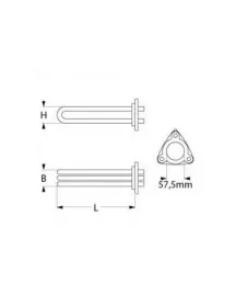Тен бойлера для посудомийної машини Angelo-Po, Comenda, Rosinox 415022 9000W 230/400V L=475mm B=36mm Тен бойлера для посудомийної машини Angelo-Po, Comenda, Rosinox 415022 9000W 230/400V L=475mm B=36mm