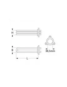 Тен бойлера для посудомийної машини Dihr, Angelo-Po, Multi 415261 2400W 230V L=242mm B=31mm