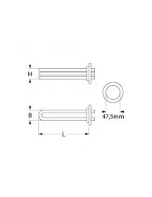 Тен бойлера для посудомийної машини Kupperbusch, Meiko 415693 3000W 230V L=220 B=30mm Тен бойлера для посудомийної машини Kupperbusch, Meiko 415693 3000W 230V L=220 B=30mm