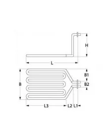 Тен для фритюрниці Roller-Grill 416745 2500W 230V фланець 50х22мм Тен для фритюрниці Roller-Grill 416745 2500W 230V фланець 50х22мм