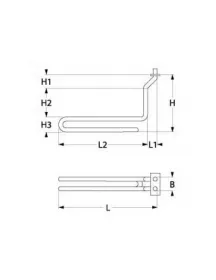 Тэн для фритюрницы Electrolux, Zanussi 416993 1500W 230V фланец 33х33мм