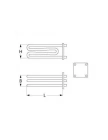 Тен бойлера для пароконвектомата Convotherm 417733 13300W 230V фланець 82x82mm Тен бойлера для пароконвектомата Convotherm 417733 13300W 230V фланець 82x82mm