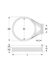 Тен для пароконвектомата Bertos 418132 7350W 230V фланець 143x25mm