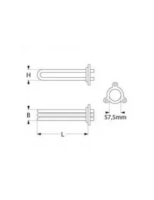 Тен бойлера для посудомийної машини Angelo Po, Silanos 418249 10000W 230V L=512mm B=50mm Тен бойлера для посудомийної машини Angelo Po, Silanos 418249 10000W 230V L=512mm B=50mm