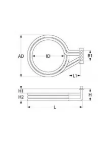 Тэн для пароконвектомата Equipe, Bartscher, Garbin 420534 4000W 230V фланец 100x22мм