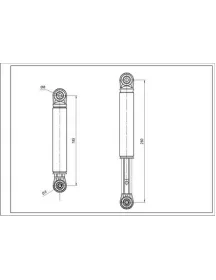 Амортизатор бака для пральної машини Miele 4500826 ANSA 120N L=180-270mm D отворів=8mm Амортизатор бака для пральної машини Miele 4500826 ANSA 120N L=180-270mm D отворів=8mm