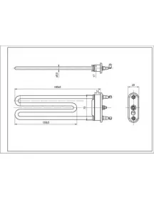 Тэн для стиральной машины Whirlpool 480111101171 TPO 185-LB-1900 Thermowatt L=185mm 1900W