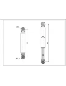 Амортизатор бака для пральної машини Ardo 499006400 ANSA 250N L=185-275mm D отворів=10mm Амортизатор бака для пральної машини Ardo 499006400 ANSA 250N L=185-275mm D отворів=10mm