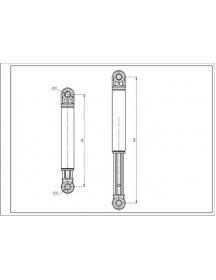 Амортизатор бака для пральної машини Ardo 50015400 Ansa 250N L=195-265mm D отворів=10mm