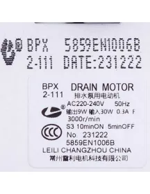 Помпа (насос) для пральної машини LG 5859EN1006B LEILI (в зборі) 30 Вт BPX2-111 (контакти роздільні спереду) Помпа (насос) для пральної машини LG 5859EN1006B LEILI (в зборі) 30 Вт BPX2-111 (контакти розділь…