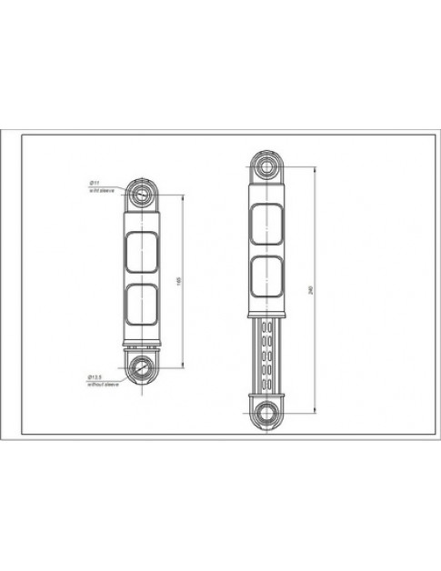 Амортизатор бака для стиральной машины Electrolux 8581322553513 60N L=165-240мм Диаметр отверстия=11мм