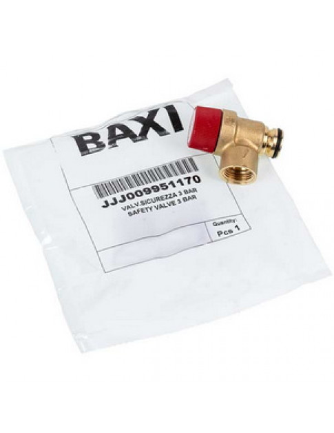 Запобіжний клапан 3 бар (під гвинт) для газового котла Baxi/Westen 9951170
