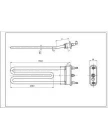 Тен для пральної машини Ariston C00087188 TZO 170-SG-1800 Thermowatt L=170mm 1800W