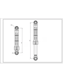 Амортизатор бака для пральної машини Samsung DC66-00343H DP 70N L=150-220mm D отворів=10/13mm