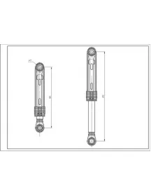 Амортизатор бака для пральної машини Samsung AKS DC66-00421A 80N L=185-270mm D отвору=11mm