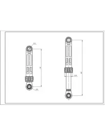 Амортизатор бака для пральної машини  Samsung AKS DC66-00531A 70N L=145-220mm D отвору=10/13mm