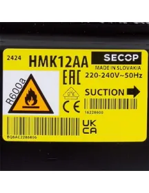 Компресор для холодильника SECOP (DANFOSS) HMK12AA R600a 198W (з пусковим реле ZAFP)