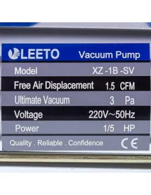 Вакуумний насос з манометром LEETO XZ-1B-SV (1 ступ. 42 л/хв.) Вакуумний насос з манометром LEETO XZ-1B-SV (1 ступ. 42 л/хв.)
