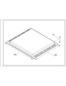 Емальоване деко для духовки Ariston, Indesit 403x389x24mm C00078391 Емальоване деко для духовки Ariston, Indesit 403x389x24mm C00078391