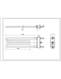 Тен для пральної машини Ariston C00082601 TPO 190-SG-1800 Thermowatt L=190mm 1800W