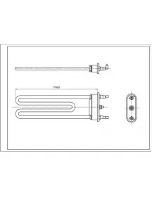 ТЕН для пральної машини Ariston SERBIA C00255452 TPO 170-SG-1700 Thermowatt Д=170 мм 1700 Вт