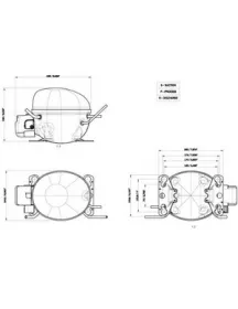 Компресор для холодильника EMBRACO ASPERA EMT6144GK R404a 403W (з пусковим реле CSIR)