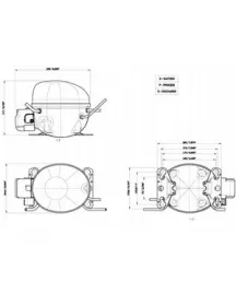 Компрессор для холодильника EMBRACO ASPERA EMU5132Y R600a 396W (с пусковым реле RSIR/RSCR)