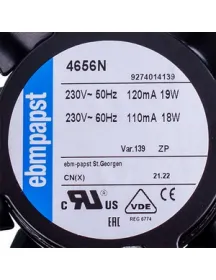 Вентилятор 4656N EBM-PAPST UNOX KVN1165A 230V 19W 119x119x38mm Вентилятор 4656N EBM-PAPST UNOX KVN1165A 230V 19W 119x119x38mm