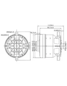 Двигун для пилососа KW45350VCM (з виступом) Koolwen D=102/94 mm H=25/107 mm 1600 W