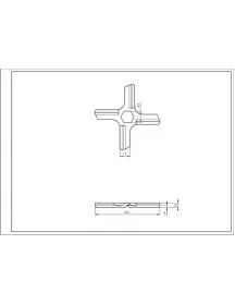 Ніж для м'ясорубки Moulinex MS-4775250 D=46mm s=3mm Отвір: шестигранний, плоский Ніж для м'ясорубки Moulinex MS-4775250 D=46mm s=3mm Отвір: шестигранний, плоский