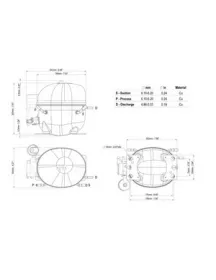 Компрессор для холодильника EMBRACO ASPERA NEK1116Z R134a 194W (с пусковым реле RSCR)