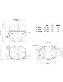 Компрессор для холодильника EMBRACO ASPERA NEK6214Z R134a 1461W (с пусковым реле CSIR)