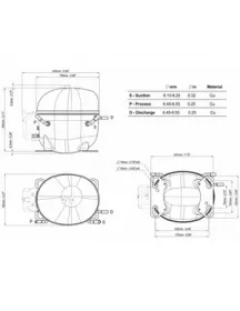 Компрессор для холодильника EMBRACO ASPERA NEU6217U R290 1441W (с пусковым реле CSR)