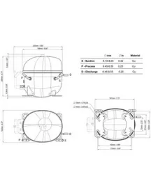 Компрессор для холодильника EMBRACO ASPERA NEU6220GK R404a 1507W (с пусковым реле CSCR)