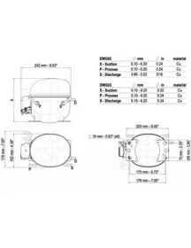 Компрессор для холодильника EMBRACO ASPERA NEU6220U R290 1579W (с пусковым реле CSR)
