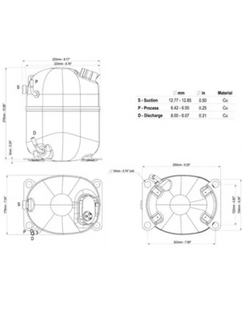 Компрессор для холодильника EMBRACO ASPERA NJ9238GS R404a 2721W (с пусковым реле 3PHASE) Компрессор для холодильника EMBRACO ASPERA NJ9238GS R404a 2721W (с пусковым реле 3PHASE)