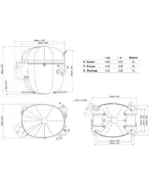 Компрессор для холодильника EMBRACO ASPERA NT6217GK R404a 999W (с пусковым реле CSIR)