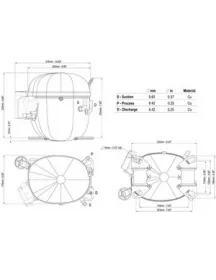 Компрессор для холодильника EMBRACO ASPERA NT6220GK R404a 1215W (с пусковым реле CSIR)