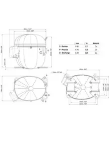 Компрессор для холодильника EMBRACO ASPERA NT6224GK R404a 1770W (с пусковым реле CSR)