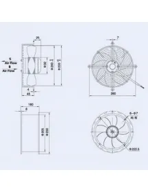 Осьовий вентилятор Weiguang YWF2E-200-B-92/15-G 220V 2300rpm 780 м3/год